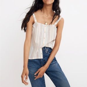 Madewell Rainbow Striped Button Front Cami Tank